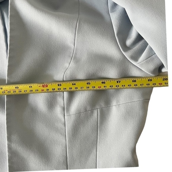 Black Label by Evan Picone Women's 8 Light Blue Blazer Open Front Long Jacket - Picture 3 of 10